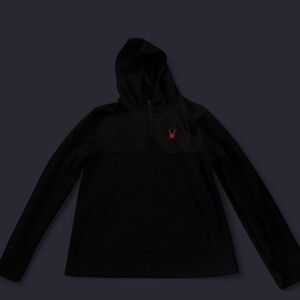 Black Spyder Half Zip Hoodie